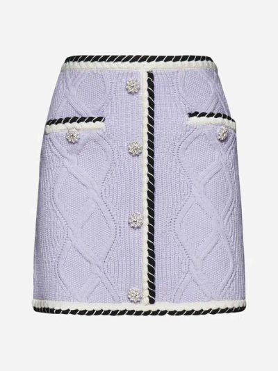 SELF-PORTRAIT CABLE-KNIT MINISKIRT