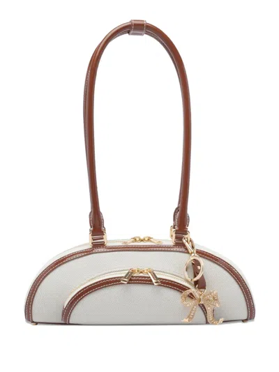 Self-portrait Canvas Shoulder Bag In White