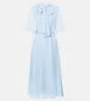Self-portrait Caped Chiffon Midi Dress In Blue