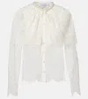 Self-portrait Caped Lace Cardigan In White
