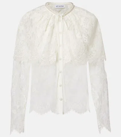 Self-portrait Caped Lace Cardigan