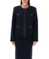 Self-portrait Oversized Black Knitted Cardigan With Flared Sleeves