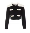 Self-portrait Embellished Alpaca-blend Sweater In Black
