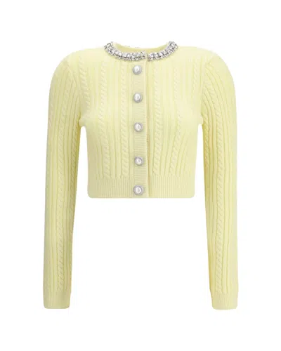 SELF-PORTRAIT CARDIGAN IN ALPACA GIALLO