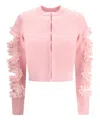 Self-portrait Cristopher Kane Residency Cardigan With Cut-out Details In Pink