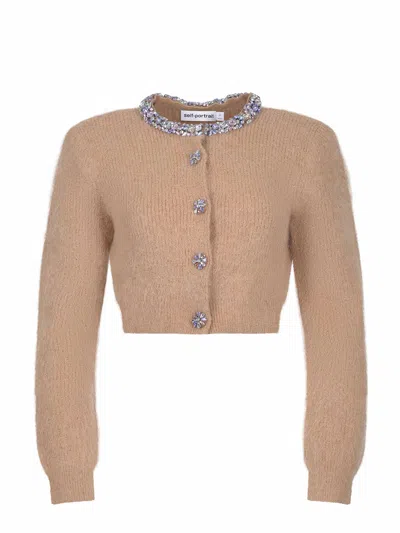 Self-portrait Cardigan  In Nude