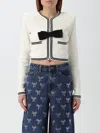 Self-portrait Cardigan  Woman Color Beige In White