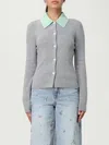 Self-portrait Buttoned Wool Cardigan In Gray