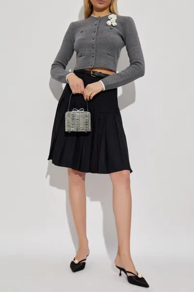 Self-portrait Cardigan With Applique In Gray