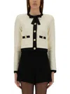 Self-portrait Women Cardigan With Bow And Sequins In White