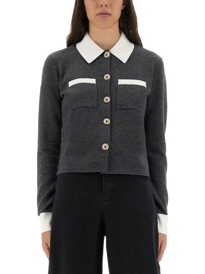 SELF-PORTRAIT SELF-PORTRAIT CARDIGAN WITH CONTRASTING COLLAR