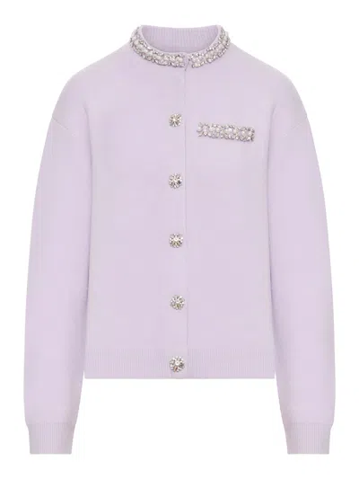 Self-portrait Cardigan With Crystal Finishes