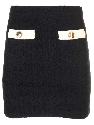 Self-portrait Black Knitted Mini Skirt