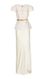 Self-portrait Chain Belt Maxi Dress In White