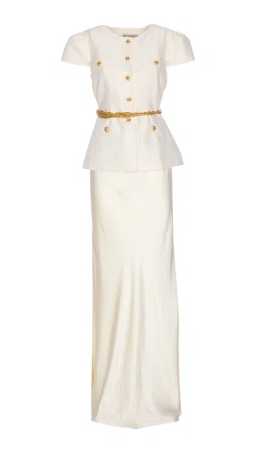 SELF-PORTRAIT CHAIN BELT MAXI DRESS
