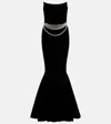 Self-portrait Chain-detail Corset Gown In Black