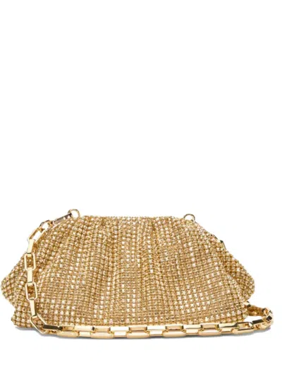 Self-portrait Chainmail Clutch Bag In Gold