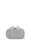 Self-portrait Chainmail Clutch Bag In Gray