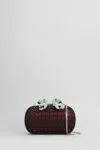 Self-portrait Chainmail Clutch In Bordeaux Polyester In Burgundy