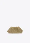 Self-portrait Chainmail Crystal Embellished Clutch In Gold