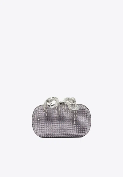 SELF-PORTRAIT CHAINMAIL CRYSTAL-EMBELLISHED CLUTCH