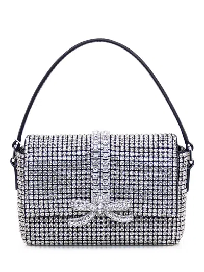 Self-portrait Chainmail Hand Bag In Silver