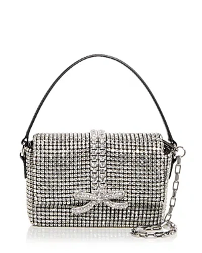 Self-portrait Chainmail Micro Shoulder Bag In Silver