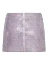Self-portrait Self Portrait Embellished Fabric Mini Skirt In Purple