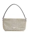 Self-portrait Logo Zipper Handbag In Champagne