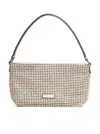 Self-portrait Logo Zipper Handbag In Nude & Neutrals
