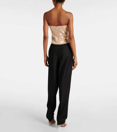 Self-portrait Champagne Sequin Top In Tan In Multi