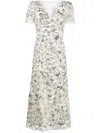 Self-portrait Sequin-embellished Tulle Midi Dress In White