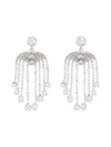 Self-portrait Crystal-embellished Silver-plated Drop Earrings