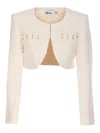 Self-portrait Cream Crepe 3d Sequin Jacket Dresses Beige