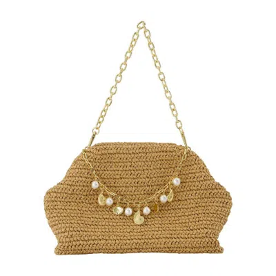 Self-portrait Charm Shoulder Bag In Gold
