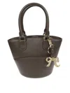 Self-portrait Self Portrait Women Leather Shoulder Bag With Iconic Charm In Brown