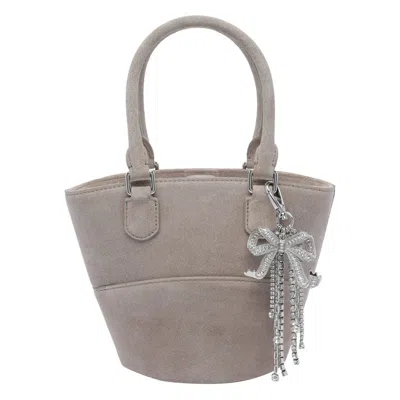 Self-portrait Charm Tote Bag In Gray