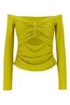Self-portrait Self Portrait Women 'chartreuse Jersey Off Shoulder' Top