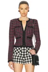 Self-portrait Check Cardigan In Black
