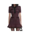 Self-portrait Check-knit Mini Dress In Multi