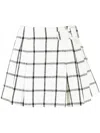Self-portrait Check-pattern Mini Skirt In Black