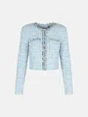 Self-portrait 'check' Skirt In Light Blue Polyester Blend In Blue
