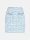 Self-portrait 'check' Skirt In Light Blue Polyester Blend In Blue