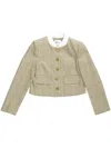 Self-portrait Check Wool Jacket In Brown