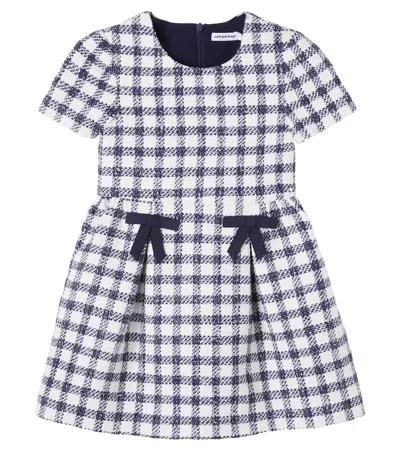 SELF-PORTRAIT CHECKED BOUCLÉ DRESS