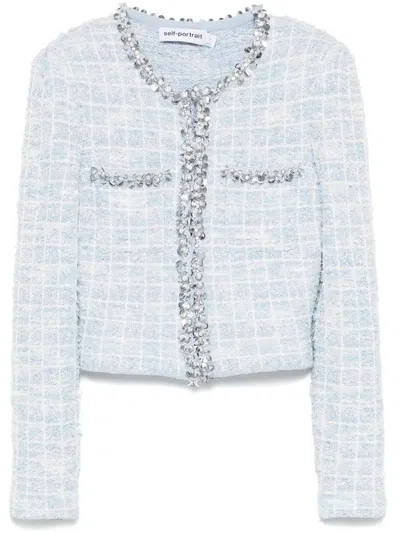 SELF-PORTRAIT CHECKED CARDIGAN