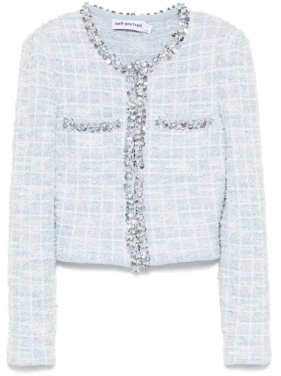 SELF-PORTRAIT CHECKED CARDIGAN