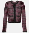 Self-portrait Check Cardigan In Red