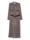 Self-portrait Checked Chiffon Midi Dress In Multi