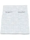 Self-portrait Self Portrait Women Light Blue Sequin Check Tweed Mini Skirt In Blue